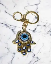 Evil Eye Hamsa Keyring/Hanging - Gold