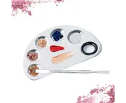 Makeup Spatula Tool, Makeup Mixing Tray, Foundation Palette and Spatula For Nail Art Eye Shadow Liquid Foundation Mixing