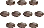 Set of 10 Shigaraki Olibe Fuchitori 3.0 Plates [3.8 x 0.7 inches (9.6 x 1.8 cm) | Setomonohonpo