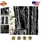 Grommet Top 100% Blackout Curtains 2 Panels with Metallic Tree Branch Pattern
