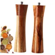 Salt and Pepper Grinders Set, 8 inch Acacia Wooden Salt and Pepper Mills