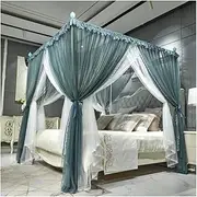 4 Corner Post Bed Canopy, Princess Room Bed Curtain Double European Palace Mosquito Net, 1.5M/1.8M/2M Bed Decoration (Color : E, Size : 180X200cm/71X79in)