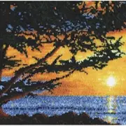 Sunrise Serenity Latch Hook Kit - Colorful DIY Needlework for Adults | Create St