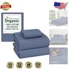 3-Piece Twin XL Organic Cotton Sheet Set - Breathable Percale, Cooling Comfort