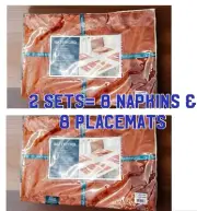 Waterford Table Linen Set: 8/ Placemats & 8/Napkins Original $110 Rust Color