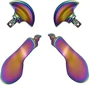 4PCS Metal Back Paddles for PS5 DualSense Edge Controller, Replacement Rear Paddles for PS5 Dualsense Edge Controller Rear Parts,Interchangeable Metal Rear for PS5 Dualsense Edge Controller, Rainbow