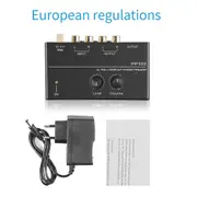 PP500 Ultra-compact Phono Preamp pre Amp Preamplifier with Level Volume Control RCA Input Output 1/4" TRS Output Interfaces for LP Vinyl Turntable ...