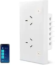 Jinvoo Smart Wall Outlet Socket,Wall Charger Outlet Socket, 16A Plug Charger Smart Power Point GPO Voice Control Compatible with Alexa & Googglee, Timer Schedule,SAA Certified Overload Protection