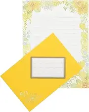 Wrap Letter Set Glitter Flower Yellow TL007