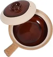 Mikinona Traditional Clay Pot Large Stew Pot with Lid Ceramic Soup Pot Rice Cooker Clay Pot for Commercial Kitchens