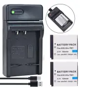 2x Battery +Slim Charger for POLAROID T10035 T1031 T-1031 T1035 T-1035 Camera