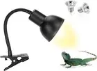 360° 25W Reptile Heat Lamp, Basking Spot Lamp for Aquarium, UVA UVB Clamp 2-Bulb