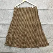 Preview Target Skirt Womens 20 Brown Black Striped Linen Elastic Waist 12332