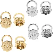 CIMAXIC 8pcs Adjustable Earring Supports for Heavy Earrings for Droopy Ears Reliable Ear Lifter Backings Gold Platinum Options for Studs