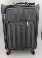 Victoria's Secret Logo Jacquard Stripe Fabric Carry-on Luggage - Never Used NWT