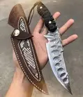 FIXED BLADE JAPANESE VG10 DAMASCUS STEEL HUNTING KNIFE SURVIVAL KNIFE FULL TANG