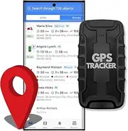 gpsnvision - GPS Tracker for Vehicles Ready-to-Use Hidden Magnetic, Trailers, Elderly, Teenager Real-Time 4G Car Tracker Device, Splash-Proof with a 3 Month Rechargeable Battery Life, Includes APP