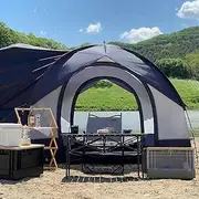 Black and Gray Rear Gate, Hatchback Tent, Car Overnight Tent, Connected to Car, Roof Sheet, Universal Type, Car Side Tarp, Trunk Tent, Easy Setup, For 3-4 People, Camping Tent, SUV Car Side Awning,