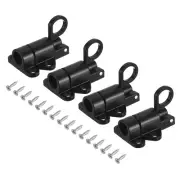 Spring Loaded Latch Pin, 4Pcs - Aluminum Alloy Round Tip of Pin Upward (Black)