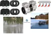 NEW Large POND Aeration Kit 2+ Acres 400' SINK Tube 4 Diffusers + 4way valve