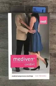 Mediven Comfort Compression Stockings IV Thigh High OPEN TOE 15-20 mmHg Ebony