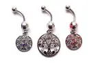 Tree of Life Dangle BELLY NAVEL Piercing Bar Ring Hippie Nature Plant Floral Hot