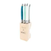 Laguiole by Andre Verdier Debutant 7pc Serrated Knife Block Set St. Tropez