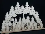 Candle Arches With Snowmen IN Natural 70x45cm New Chandelier Bow