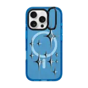 iPhone 16 Pro Impact Ring Stand Case MagSafe Compatible Chrome Sparkles - Graphite