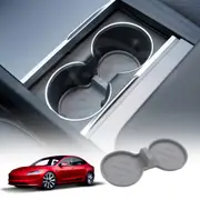 Soft Silicone Cup Holder Mat for Tesla Model 3 Highland 2023-2025 Oil Resistant Drink Coaster Pad Grey