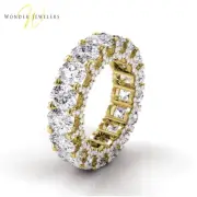 4ctw Oval Diamond U-Shape Pave Set Eternity Band 14K Yellow Gold (G-H/VS2)