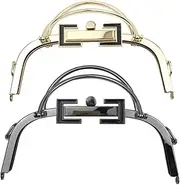 [KONGKNUANK] Metal Purse Frames，Bag Making Supplies DIY Metal Bag Frame Clasp 20.5cm Double Handle Square Ring 8 Inch Purse Frame Craft Clasp Gold Black Bag Accessories