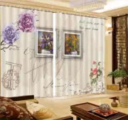 Elegant Peony Oil Painting 3D Curtain Blockout Photo Print Curtains Drape Fabric