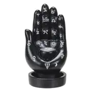 Black Palmistry Hand Backflow Incense Burner 4.7 inches Tall