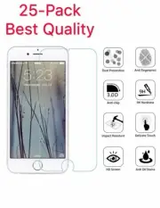 25-Pack For iPhone 6 / 7 / 8 Plus Tempered GLASS Screen Protector Bubble Free