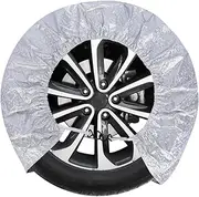 4Pcs Auto Tire Covers Aluminum Film Sun Protection Shields Durable Dustproof Covers for Outdoor Use Easy Installation Compact Portable