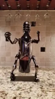 Handmade Football player Quarterback Wine Bottle Holder Caddy Metal Collectible
