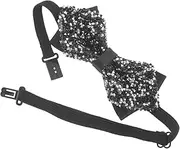 [GLSTOY] Adjustable Length Bow Tie Men's Rhinestone Bow Tie Pre-tied Elegance for Formal Occasions