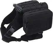 Durable Dog Saddle Bag with Side Compartments for Walking and Training, Black