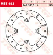 TRW Lucas Brake disc MST453, rigid