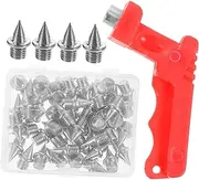 Anneome Track Spikes Replacement 52pcs Steel Plastic Hiking Spikes Golf Shoe Spikes Shot Put Shoes Spikes Wrench for Flexible Running