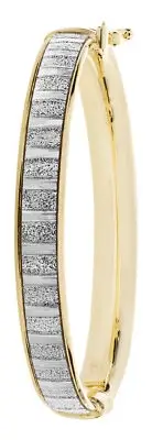 2 colour 9k Gold Baby Hinged Bangle - 4cm*6mm 233977U
