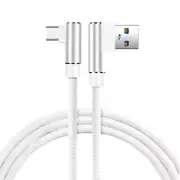 Reiko 3.3Ft Nylon Braided Material Micro USB 2.0 Data Cable in White | MaxStrata