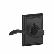 F59 Accent Inside Trim Handleset/Entrance Lever Lock with Addison Trim, Matte Bl