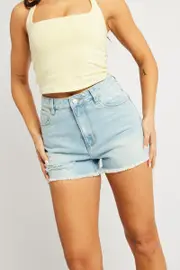 Ally Fashion Denim Relaxed Shorts High Rise - Size 6, Women's Relaxed Short