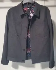 NWT Ted Baker London Mens Rarebit Slim Fit Shirt Jacket 2XL Gray $445 G648
