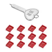 12 Port Blocker Locking USB Port/Dust PC Blocker with Coded Keys,Red