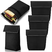 Qinyoung 3 Pcs Insulated Sandwich Bag Reusable Snack Bags Washable Insulated Pouch Small Thermal Bag Reusable Lunch Bags for Work, Picnics, Travel, Office, Back to School(Dark Gray)