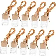 10pcs Car Fragrance Bottle Transparent Hanging Essential Oil Diffusers Glass Bottles for Car Office Bathroom and Use