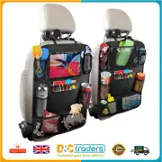 2Pcs Car Back Seat Organiser Ipad Tablet Holder Storage Kick Mats Kid Toy Bag UK